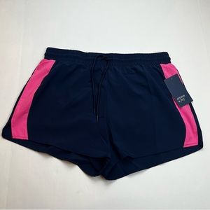 Crown & Ivy‎ Crown Lounge Shorts Womens Size Medium Blue Pink Lined Athletic NEW